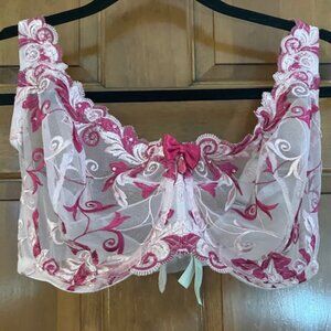 Soma 36G Lace Balconet Underwire Bra In light and dark pink embroidered lace